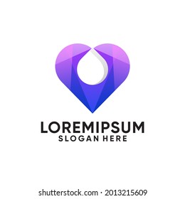 love with water drops logo template