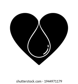 Love Water Icon Symbol. Save Water Icon Symbol. Vector Illustration 