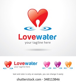 Love Water Logo Template Design Vector
