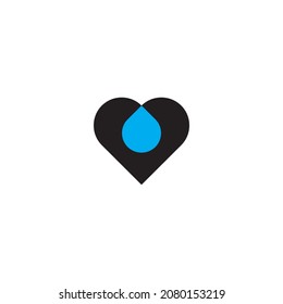 
love water simple symbol logo vector