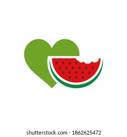 Love Watermelon logo vector template, Creative Watermelon logo design concepts