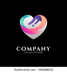 Love wave logo design concept ready for template