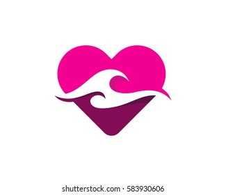 Love Wave Logo Design Element