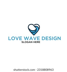 Love wave simple logo design