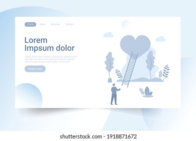 love, the way to the heart banner concept. design for web UI, mobile upp, banner,Social Media Networking, Internet Accounting Website Landing Page, Web Page, poster.Vector illustration