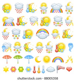 Love weather icons for valentine’s day and parts to create Your own