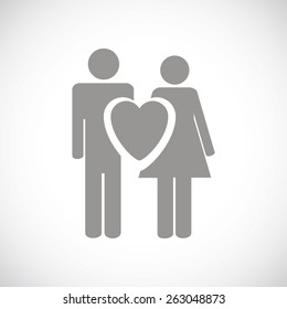 Love web black icon on a white background. Vector symbol