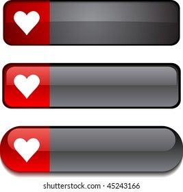 Love   web buttons. Vector illustration.