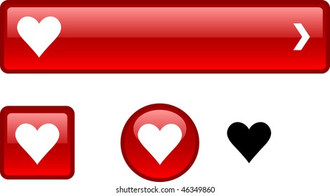 Love web buttons. Vector illustration.