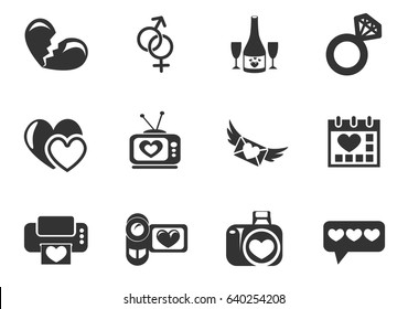 love web icons for user interface design