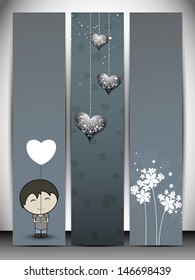 Juego de banners de sitios web de amor.