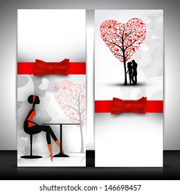 Juego de banners de sitios web de amor.