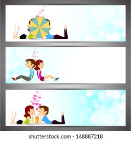 Love website header or banner set.