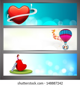 Love website header or banner set.