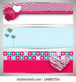 Love website header or banner set.