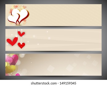 Love website header or banner set. 