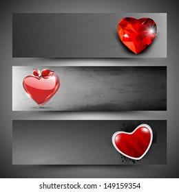 Love website header or banner set. 