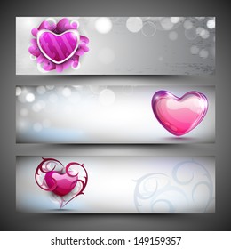 Love website header or banner set. 