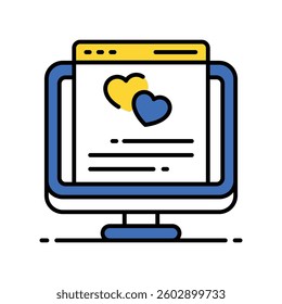 Love Website vector filled outline icon. EPS 10 file