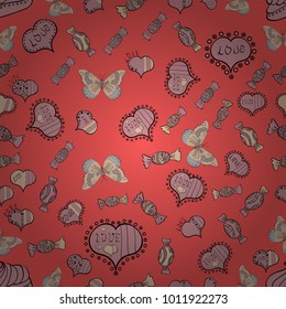 Love wedding background design. Seamless Valentine heart love seamless pattern with heart. Vector illustration. Nice pink, neutral and beige colors elements.