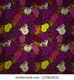 Love wedding background design. Vector illustration. Nice purple, black and magenta colors elements. Seamless Valentine heart love seamless pattern with heart.
