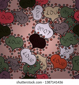 Love wedding background design. Vector illustration. Seamless Valentine heart love seamless pattern with heart. Nice black and pink colors elements.