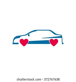 Love Wedding Car Logo Template 