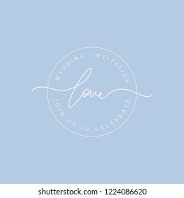 Love wedding invitation badge vector