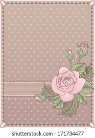 Love wedding invitation vintage card, vector illustration