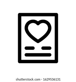love and wedding related heart on wedding card vector in lineal style