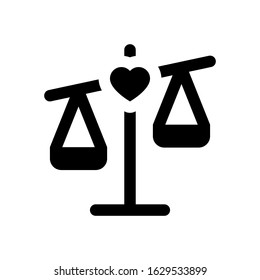 love and wedding related weight scale with heart vector with solid design