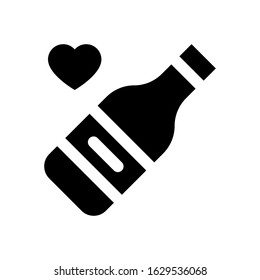 love and wedding related wine bottle with heart vector with solid design