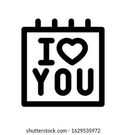 love and wedding related written text in calendar vector in lineal style