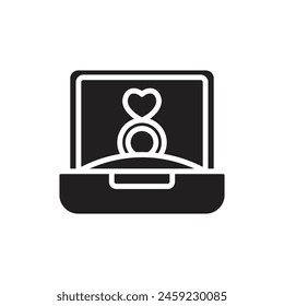 Anillo De Boda De Amor Icono Relleno Ilustración vectorial