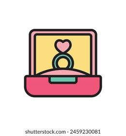 Love Wedding Ring Icon Vector Illustration