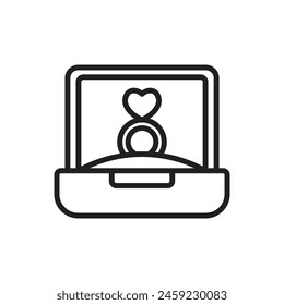 Boda de amor Anillo Contorno Ilustración vectorial de iconos