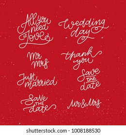LOVE WEDDING SET LETTERING