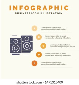Love Wedding, Love Song, Wedding, Specked Solid Icon Infographics 5 Steps Presentation Background. Vector Icon Template background