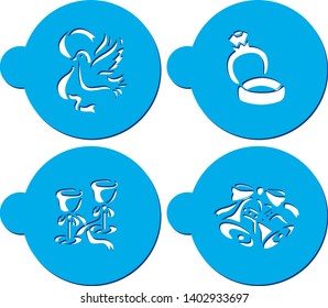 Love and wedding Stencils for coffee	