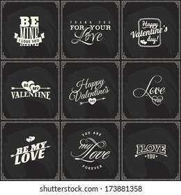 love wedding typography couple congratulations valentine logo retro typographics chalk set of retro styled chalk lettering labels of love valentine's day or wedding hearts on a blackboard good as a te