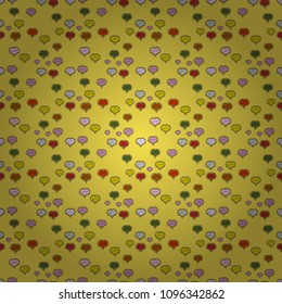 Love, wedding, Valentines day design. Seamless vector background with yellow, black and neutral hearts.