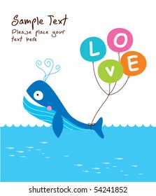 love whale doodle