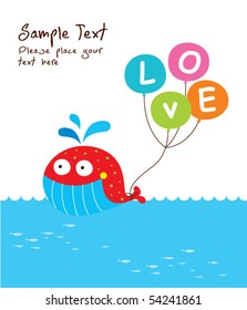 love whale doodle