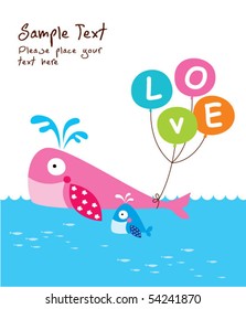 love whale doodle