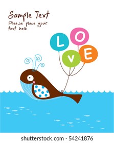 love whale doodle