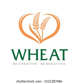 Love Wheat grain, Wheat Nutrition, Wheat rice agriculture logo Inspiration vector