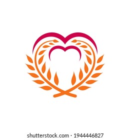 Love wheat logo template suitable for food icon, rice label, organic product, health nutrition, foodstuffs, agriculture and others