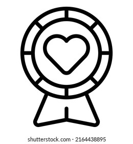Love wheel icon outline vector. Blood person. Charity heart