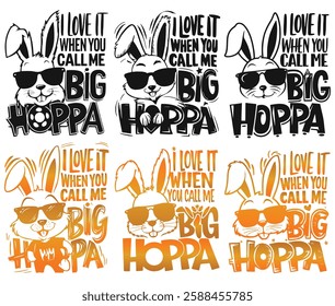 I love it when you call me BIG HOPPA Easter bunny 90s rap design