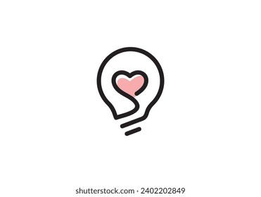 love white lamp logo. creative energy symbol icon.